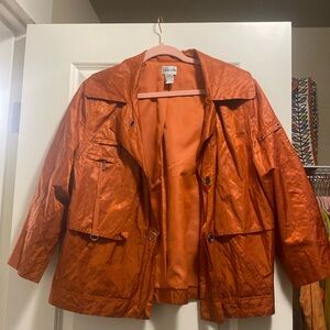 Chico’s metallic orange jacket